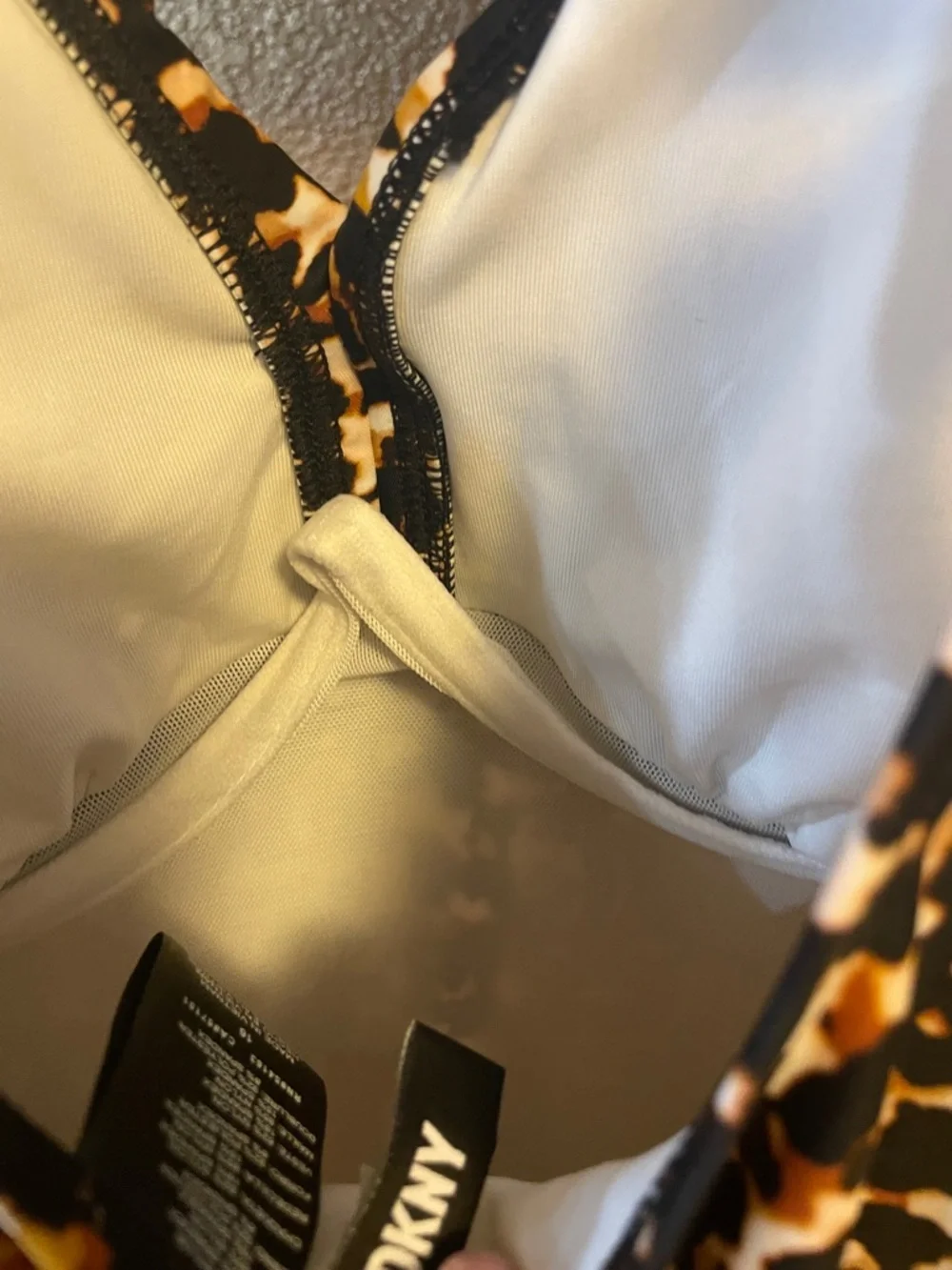 DKNY ONE-PIECE SWIMSUIT SIZE 16 ANIMAL PRINT, RUFFLE STRAPS UPF 50+ - Picture 5 of 10